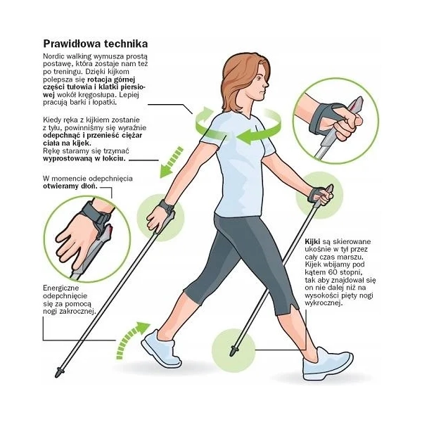 Kijki do nordic walking – Czerwone kije trekkingowe